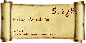 Solcz Ádám névjegykártya